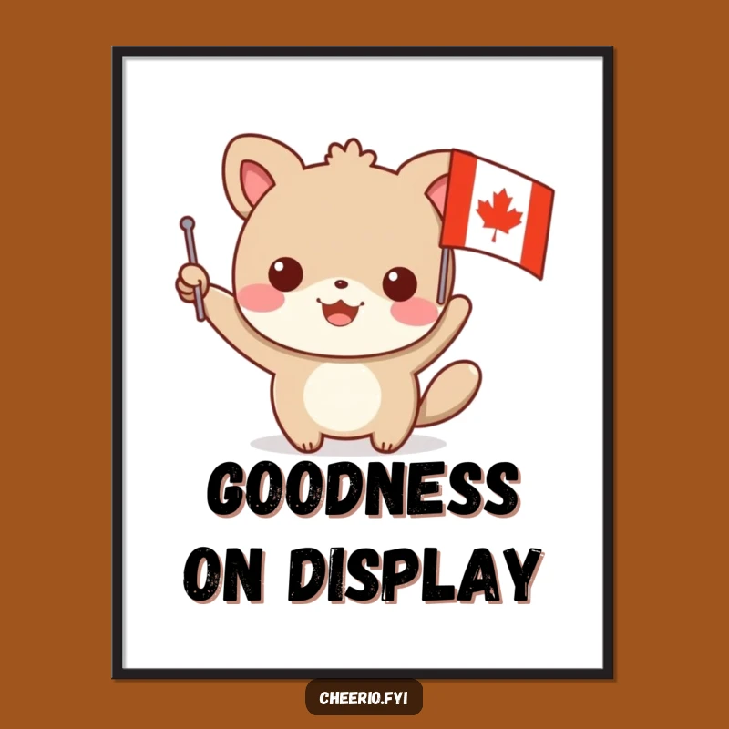 Funny Animal Hero Digital Art, Instant Joy with Red Cross Flag Decor