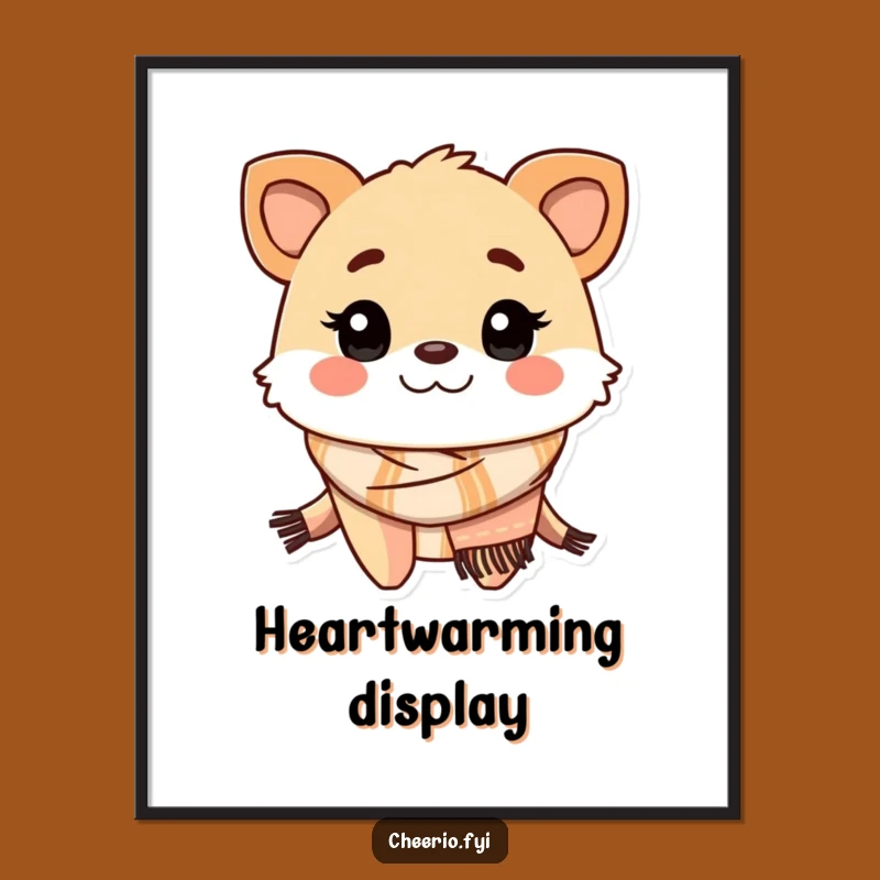 Funny Friendly Creature Scarf Digital Art - Printable Cozy Decor