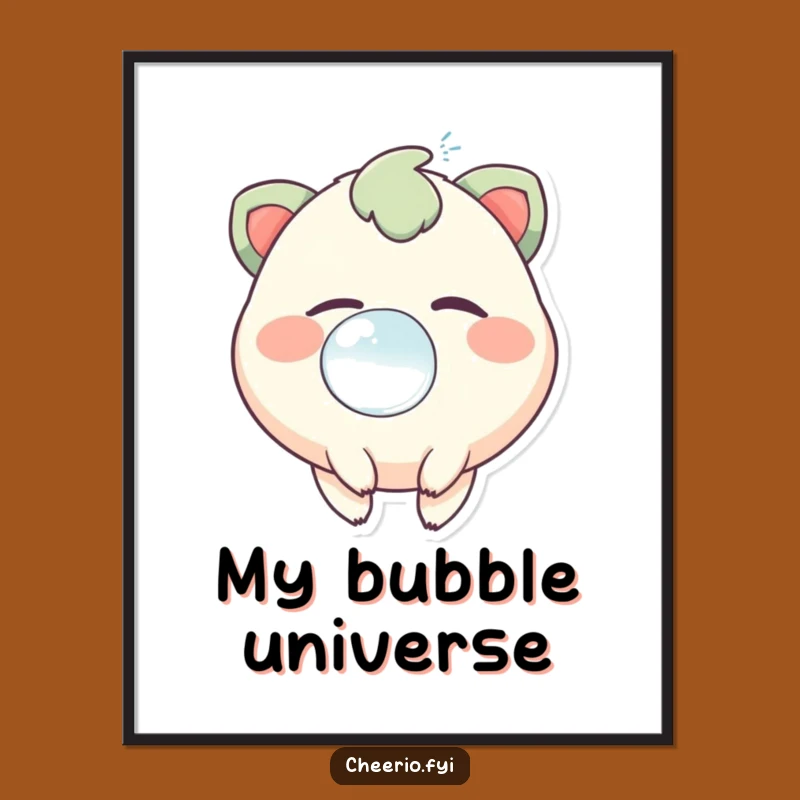 Funny Bubble Creature Print: Twinkling Art Brings Cheerful Bubbles to Your Digital Decor