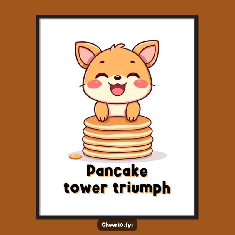 Funny Pancake Animal Digital Art: Grin & Stack - Instant Joyful Decor & Funny Gift