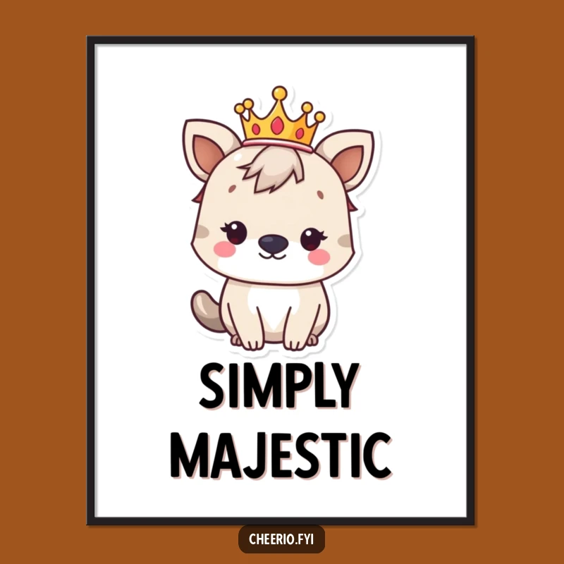 Funny Regal British Animal Crown Digital Art - Hilarious Royal Decor Gift