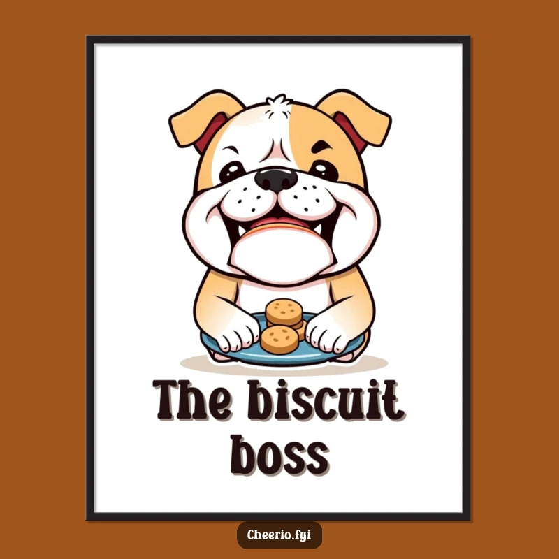 Funny Bulldog Biscuits Digital Art - Mischievous Canine Wall Decor