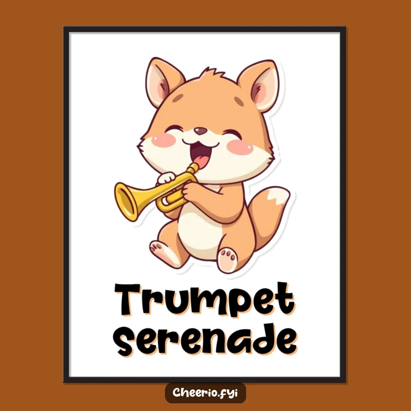 Funny Animal Trumpet Digital Art: Instant Musical Joy
