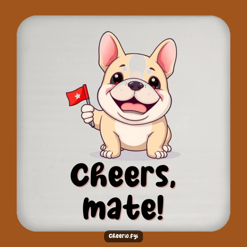 Funny Bulldog Flag Coaster: Proud Dog Protection - Patriotic Gift