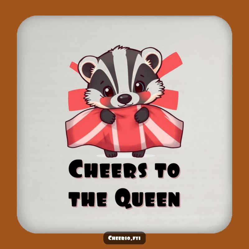 Funny Badger Union Jack Coaster Set: Protect Surfaces with British Charm