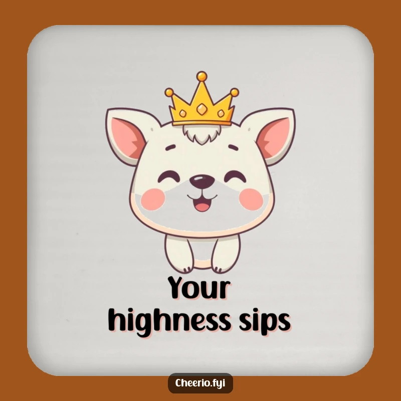 Funny Animal Crown Coaster: Protect Surfaces with Regal Art