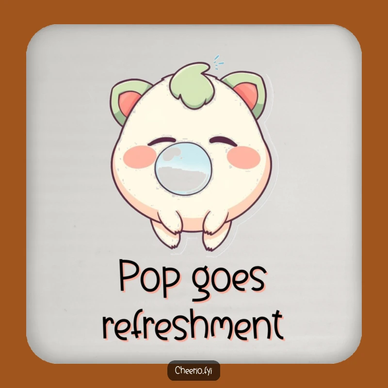 Funny Bubble Coaster Set: Protect Surfaces with a Twinkling Creature's Cheerful Art