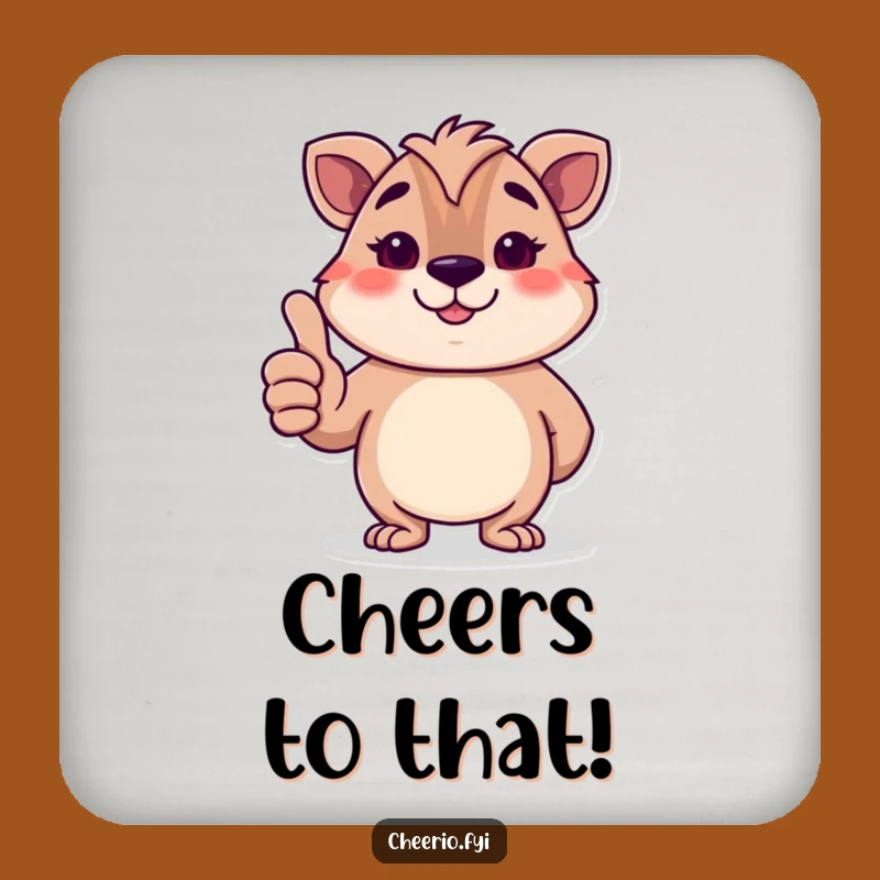 Funny Dignified Animal Thumbs-Up Coaster: Polite Protection & Style!