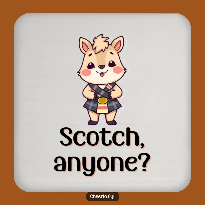 Funny Kilted British Animal Coaster: Scottish Charm & Table Protection!