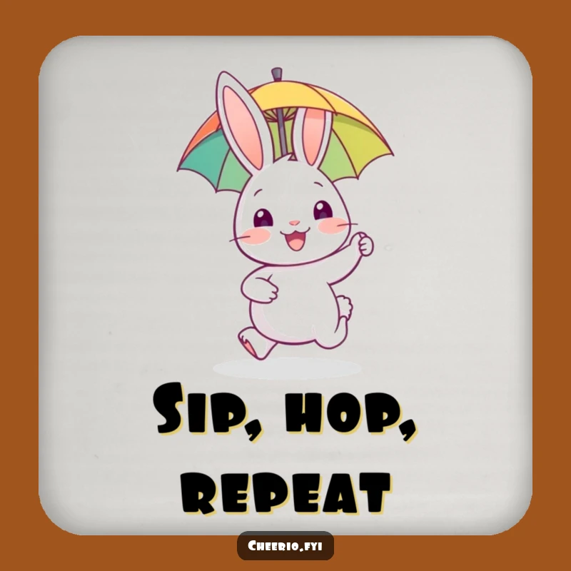 Funny Rabbit Umbrella Coaster Set: Protect Surfaces with Happy Hopper