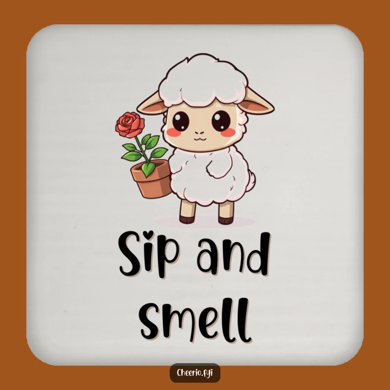 Funny Sheep Rose Drink Coaster - Determined Table Protector