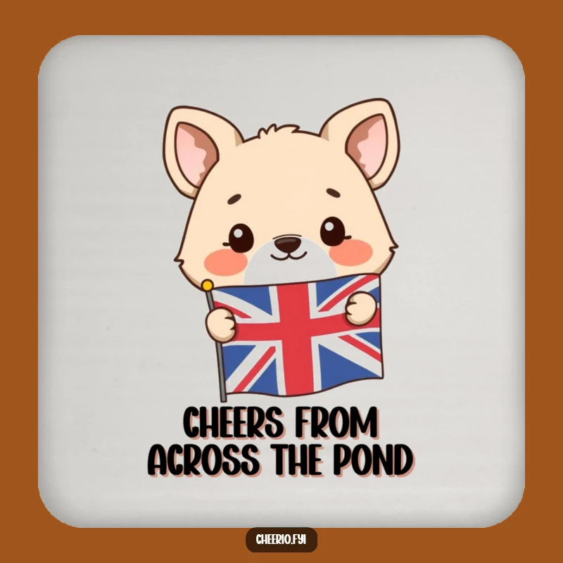 Funny Union Jack Animal Coaster: Protect Surfaces with Peeking Character, Cute Funny Gift