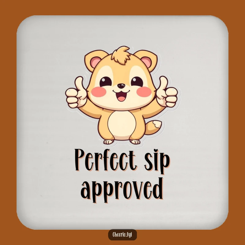 Funny Happy Bear Coaster: Joyful Approval for Your Surfaces