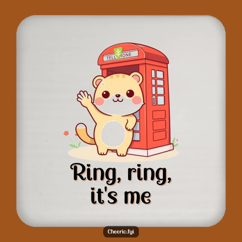 Funny Animal Phone Booth Coaster: Protect Your Surfaces with Humor