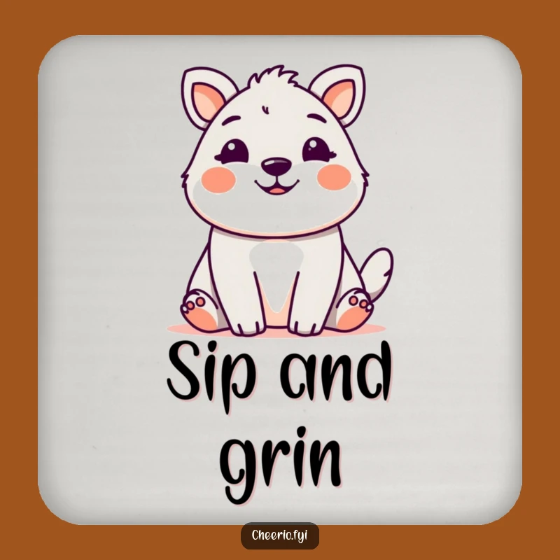 Funny Cute Animal Grin Coaster: Protect Surfaces with a Smile