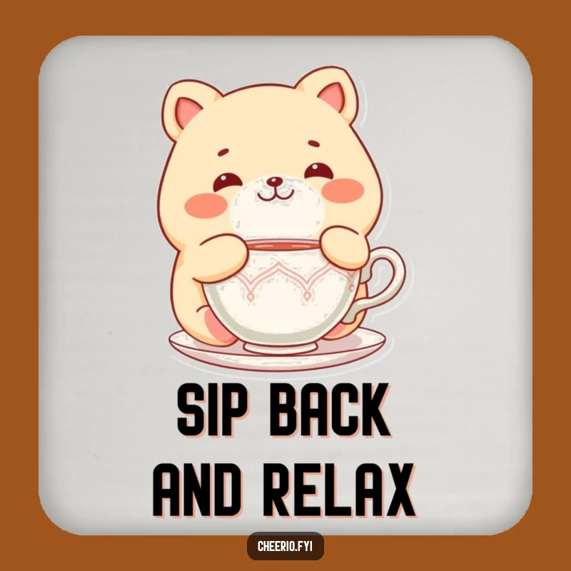 Funny Chubby Cat Coaster: Delightful Protection for Tea Lovers