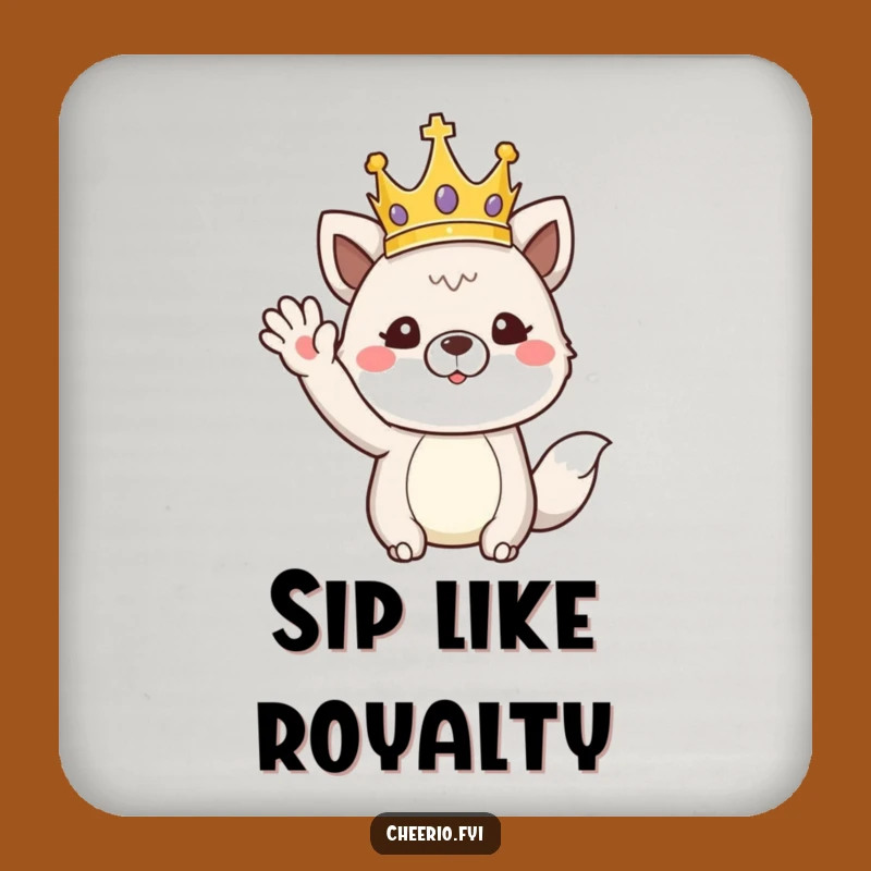 Funny Regal Animal Crown Wave Coaster: Protect Surfaces with Royal Humor, Ideal Gift