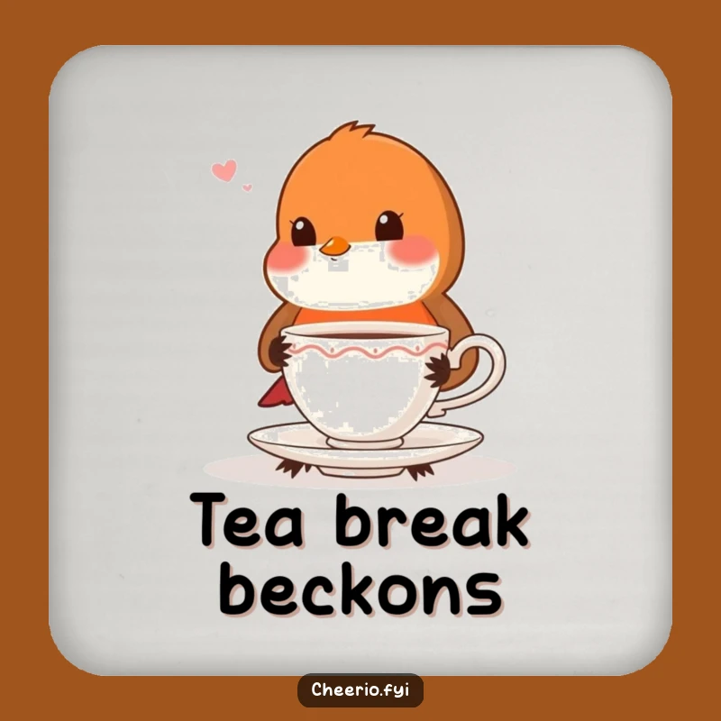 Funny Robin Teacup Coaster, Proper Protection Perfect Gift
