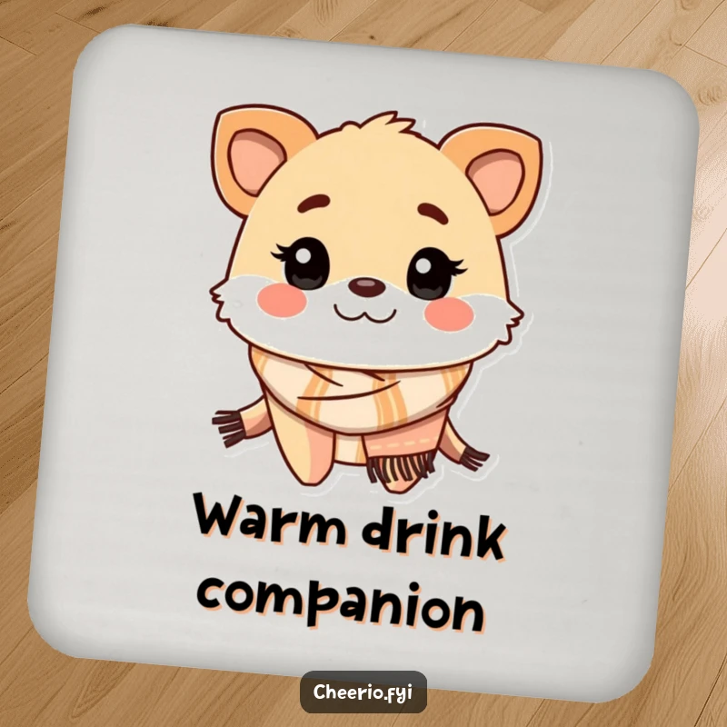 Funny creature scarf coasters, bringing cozy humor and friendly winter charm.