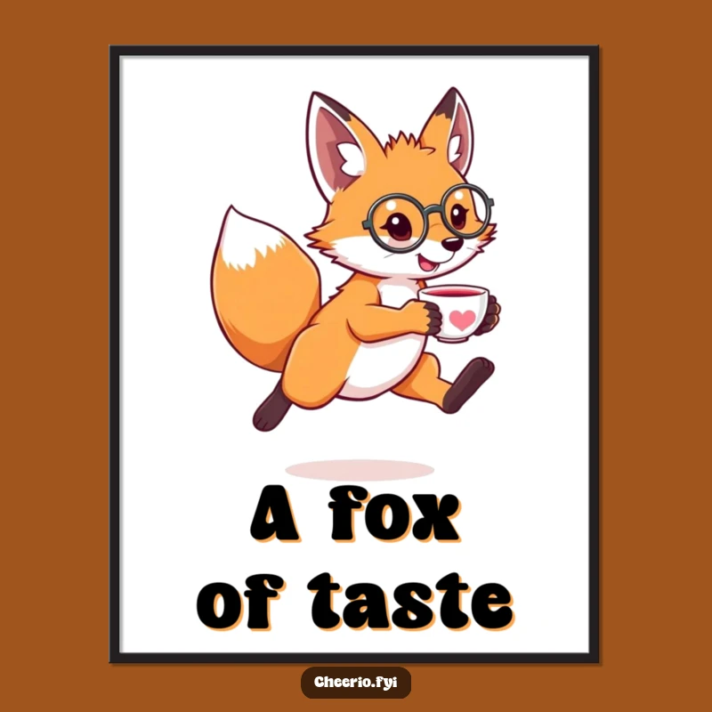 Funny Fox Monocle Art Poster - Hilarious Sophisticate Animal Wall Decor Gift