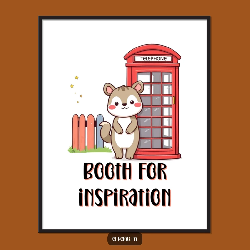 Funny Animal Phone Booth Poster, Whimsical Wall Art for Joyful Spaces