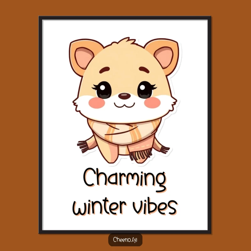 Funny Friendly Creature Scarf Poster - Warm Wall Art