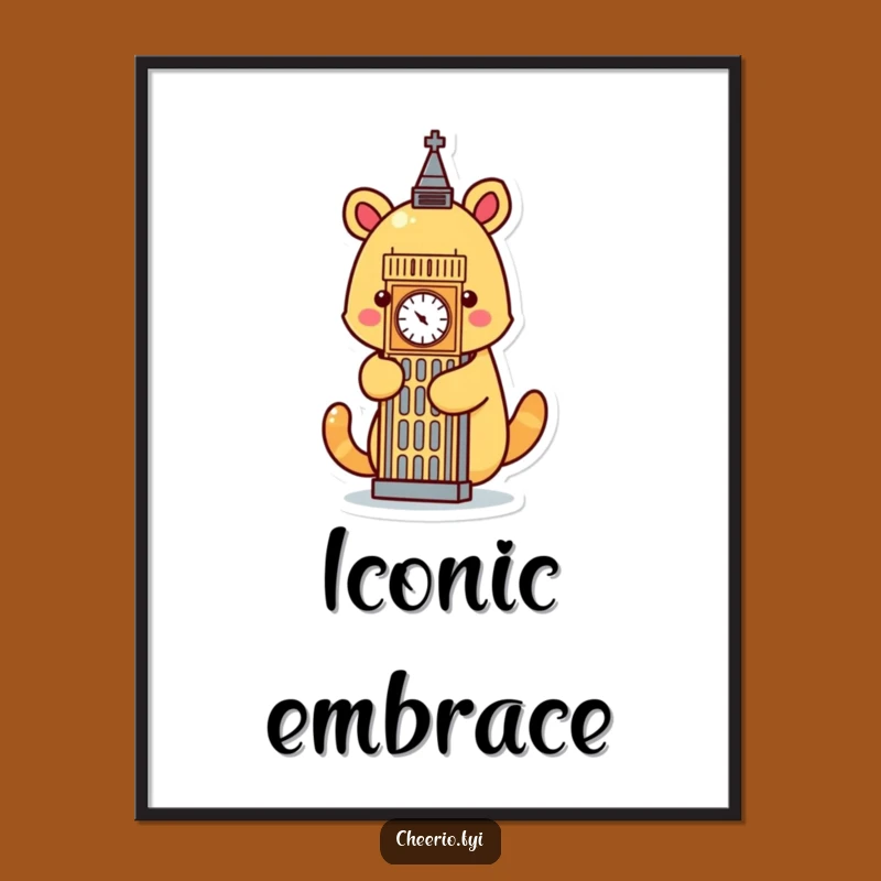 Funny Animal Big Ben Poster: Iconic London Art with a Humorous Twist