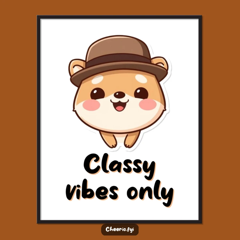 Funny Bowler Hat Animal Poster - Dapper Wall Art - Fantastic Funny Gift