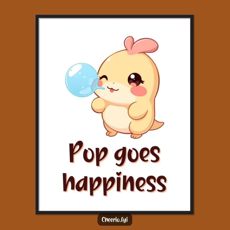 Funny Bubble Creature Poster: Decorate with Cheerful Bubbles and Smiles!