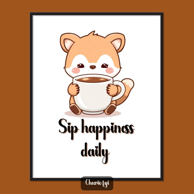 Funny Cocoa Animal Poster: Frame the Warmth of Hot Cocoa!