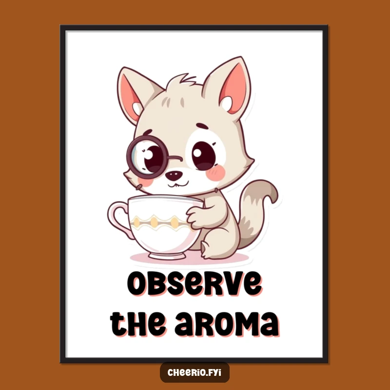 Funny Curious Animal Poster, Elegant Decor for the Discerning Eye