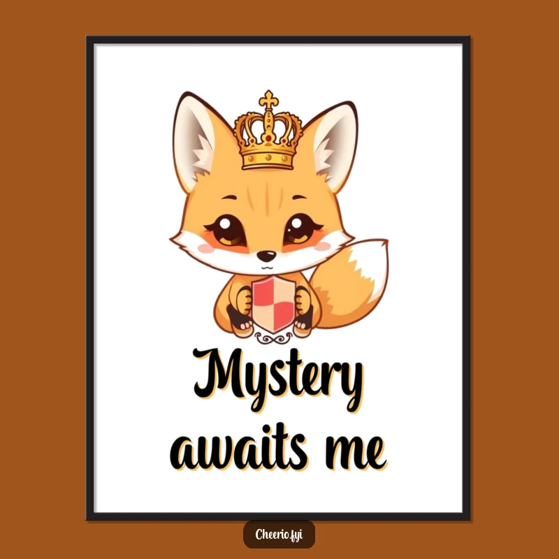 Funny Curious Fox Crest Poster - Intriguing & Hilarious Royal Animal Art
