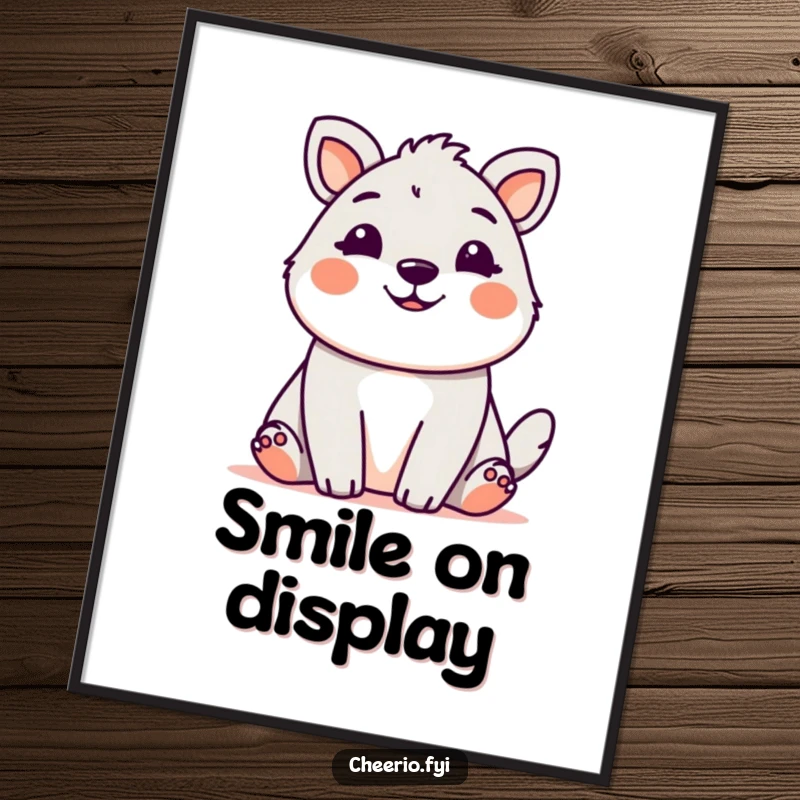 Cute animal with a friendly, welcoming grin, presented as humorous and cheerful poster art.