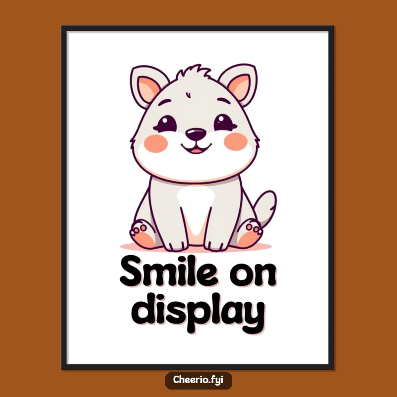 Funny Cute Animal Grin Poster: Cheerful Wall Art for a Happy Home