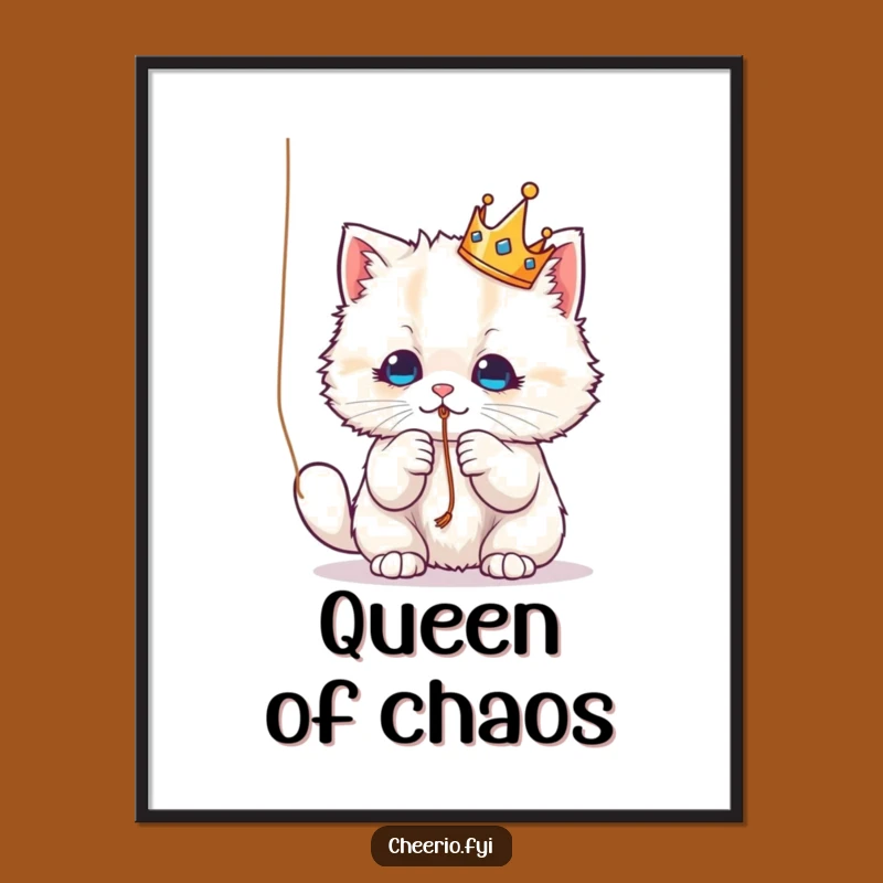 Funny Crown Cat Poster - Regal Playtime Wall Art, Amazing Funny Gift!