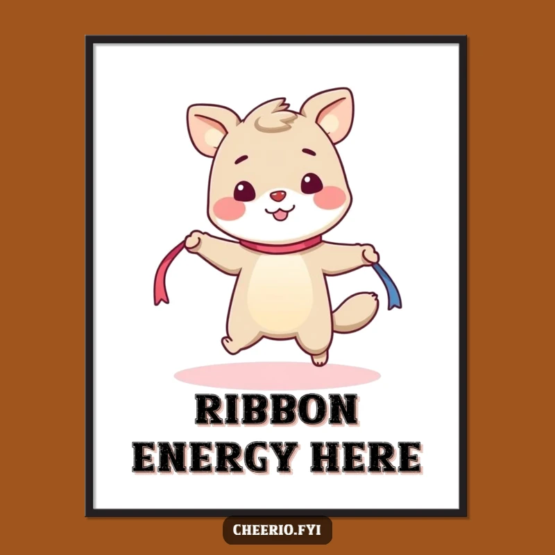 Funny Skipping Animal Poster - Cheerful Ribbon Rope Wall Art