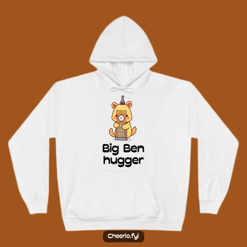 Cozy Funny Animal Big Ben Hoodie: London Style Meets Humor
