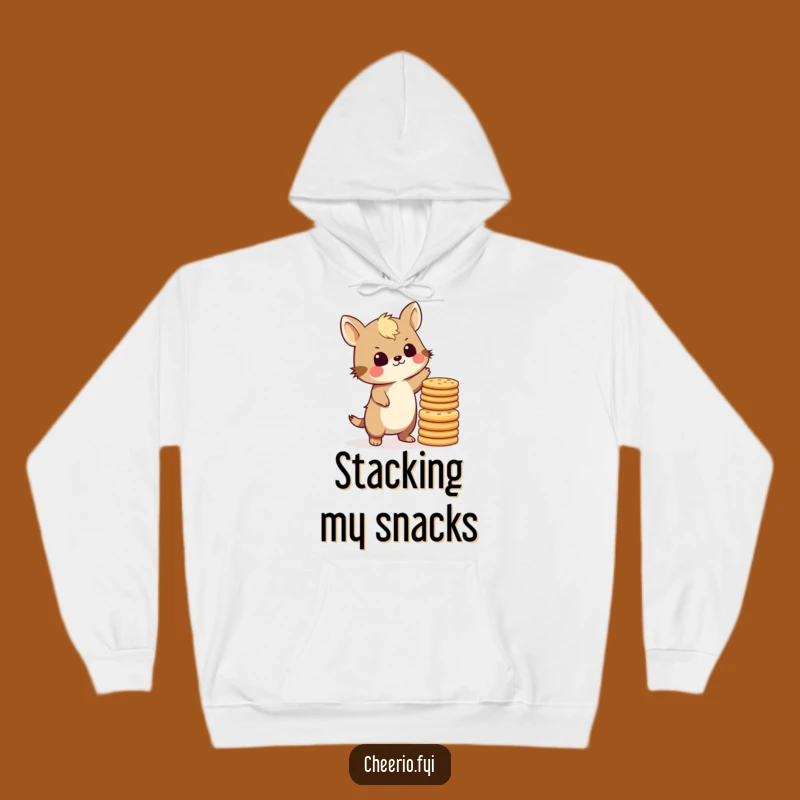 Funny British Animal Biscuit Stack Hoodie - Cozy Hilarious Tea Time Gift