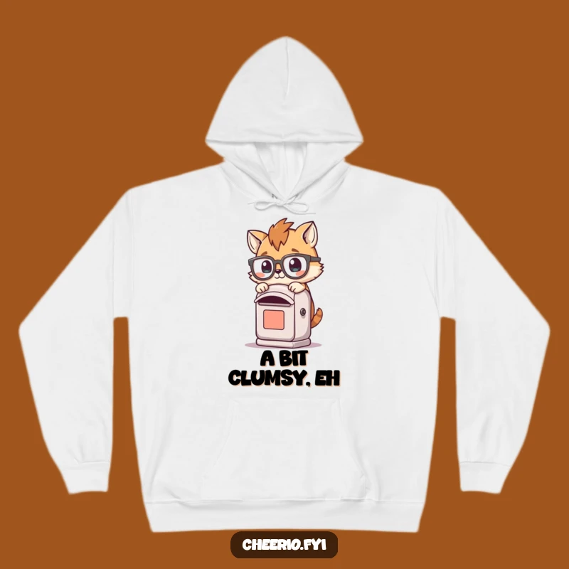 Funny Clumsy Animal Hoodie: Spectacle Stumble - Cozy Comedian Gift