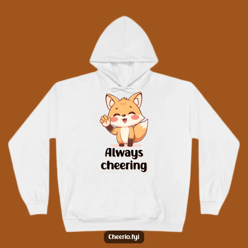 Funny Fox Cheering Hoodie: Cozy Fanatic, Warm Humorous Gift