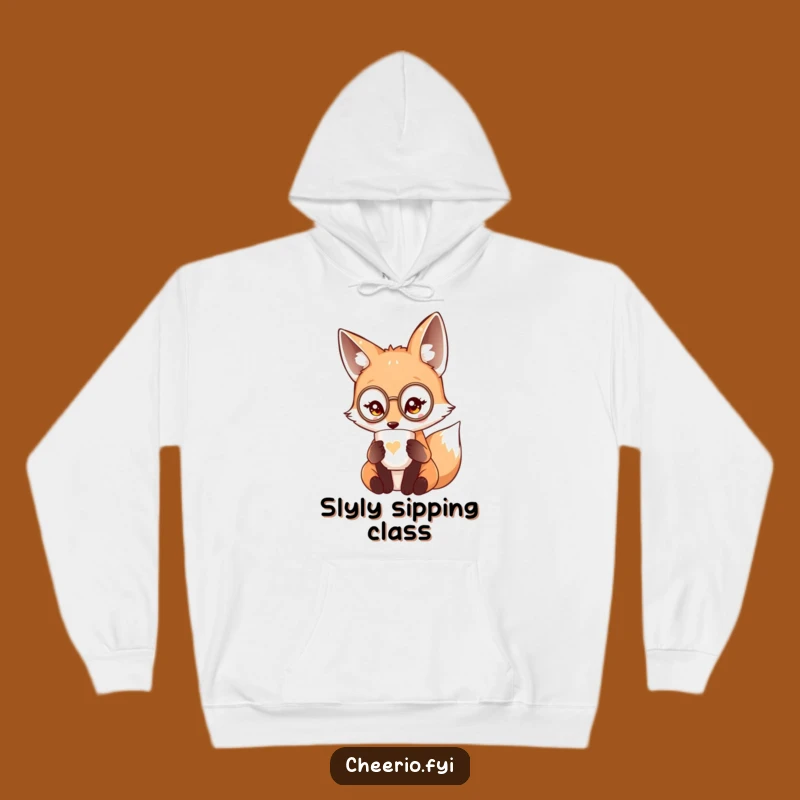 Funny Fox Monocle Tea Hoodie, Cozy Sophistication Perfect Gift