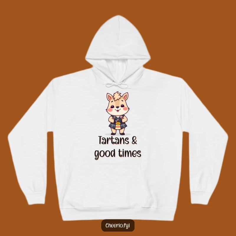 Funny Kilted British Animal Hoodie: Cozy Scottish Cheer, Perfect Funny Gift!