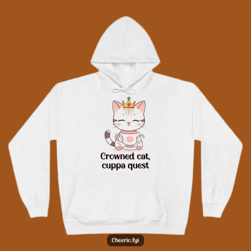 Funny Royal Cat Hoodie: Crowned & Tea Gazing - Cozy & Chic Funny Gift