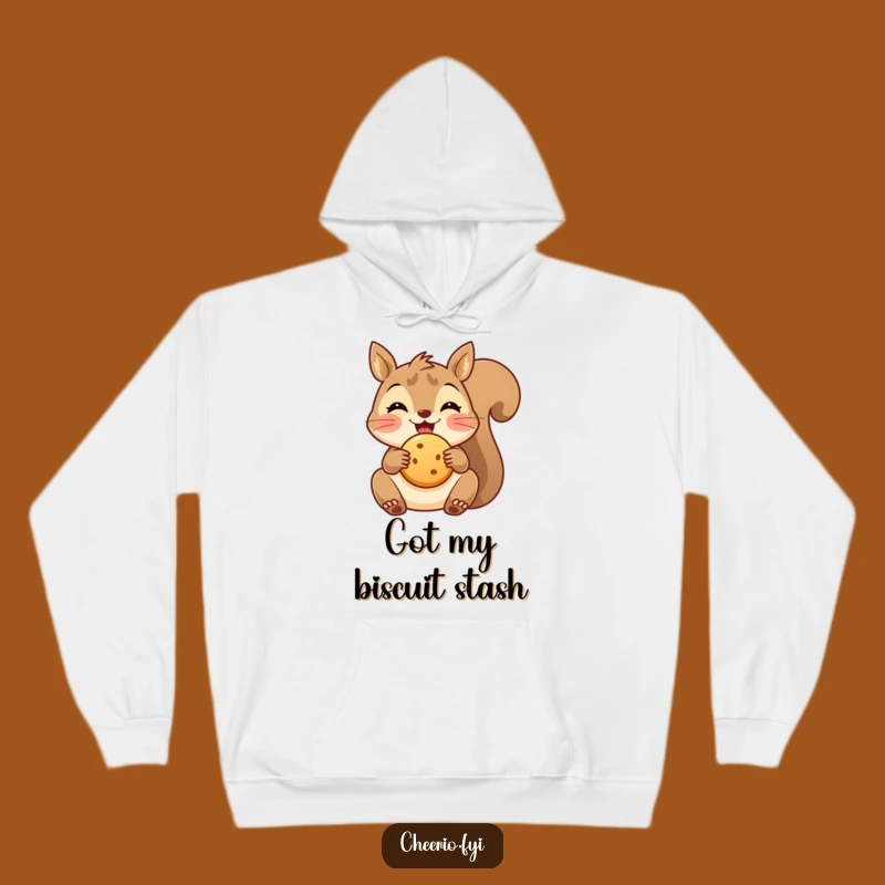 Funny Squirrel Hoodie - Cozy Biscuit Sweatshirt for Treat Lover Comfort