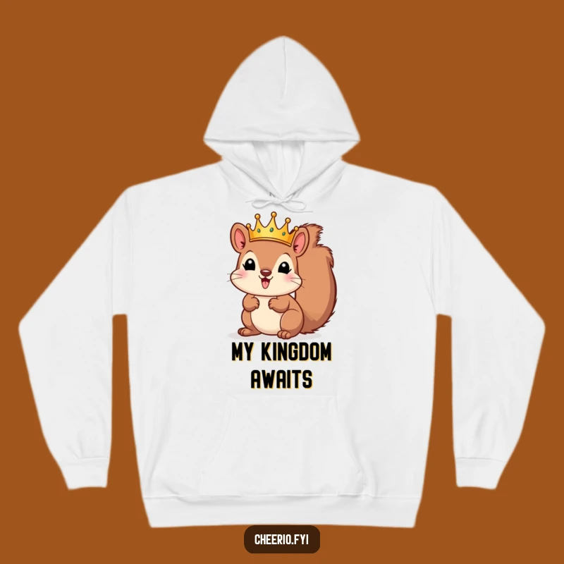 Funny Squirrel Crown Hoodie - Cozy and Hilarious Royal Animal Sweatshirt Gift