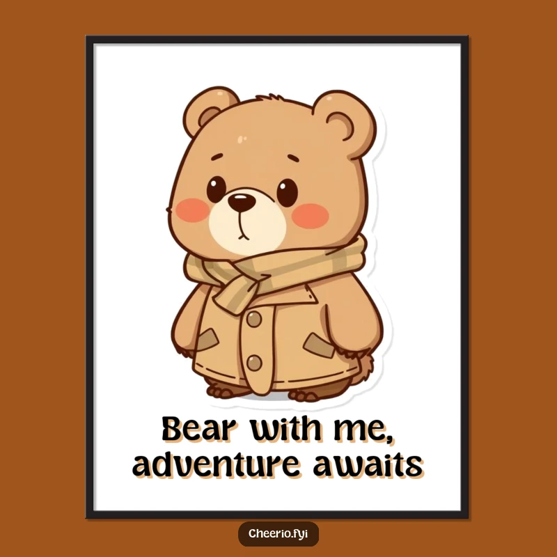 Funny Free Printable Wall Art: Pensive Bear Tweed Downloadable Decor