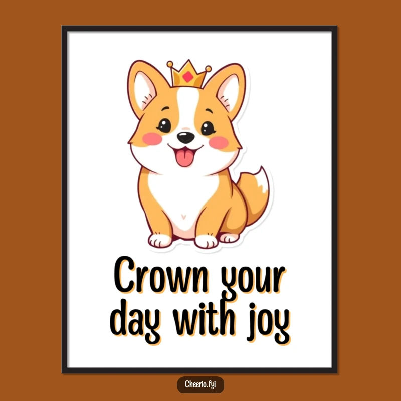 Free Printable Corgi Wall Art: Royal Funny Dog Downloadable Decor