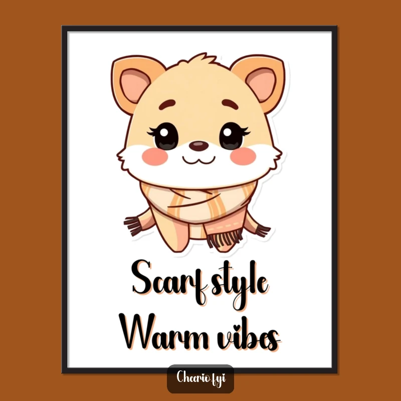 Free Printable Scarf Creature Wall Art: Funny Animal Decor Downloadable