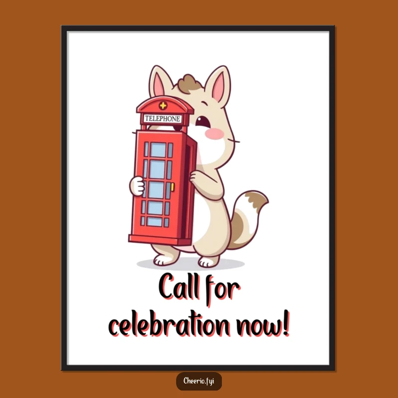 Free Printable UK Animal Wall Art: Funny London Telephone Box Downloadable Decor!