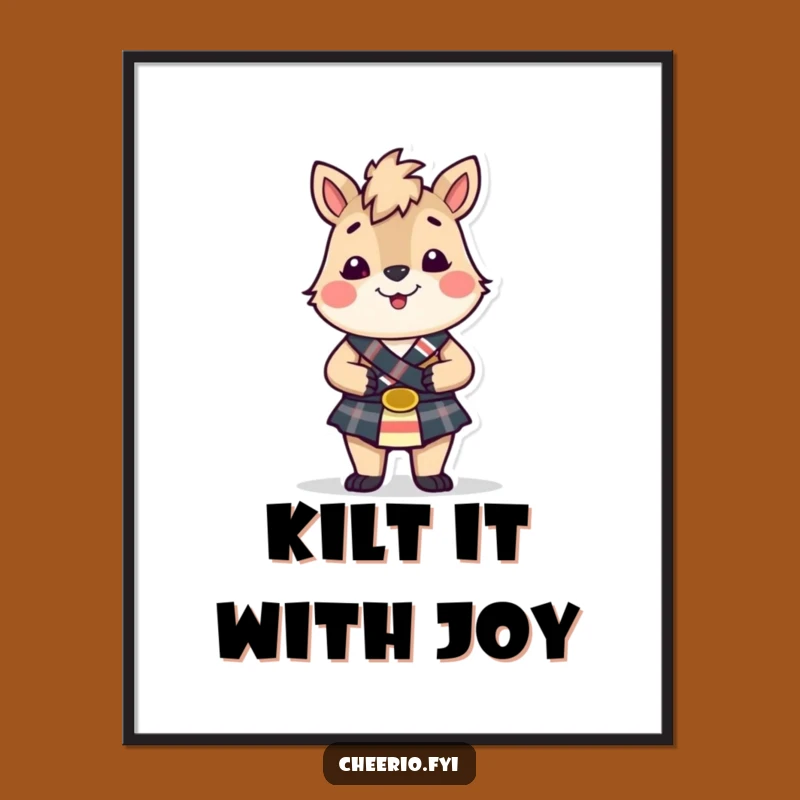 Free Printable Wall Art: Kilted Animal, Funny Downloadable Decor for Whimsical Spaces